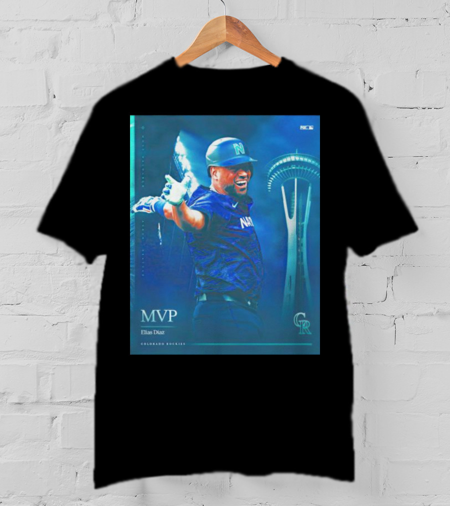 Elías Díaz MVP Colorado Rockies Seattle Skyline T-Shirt