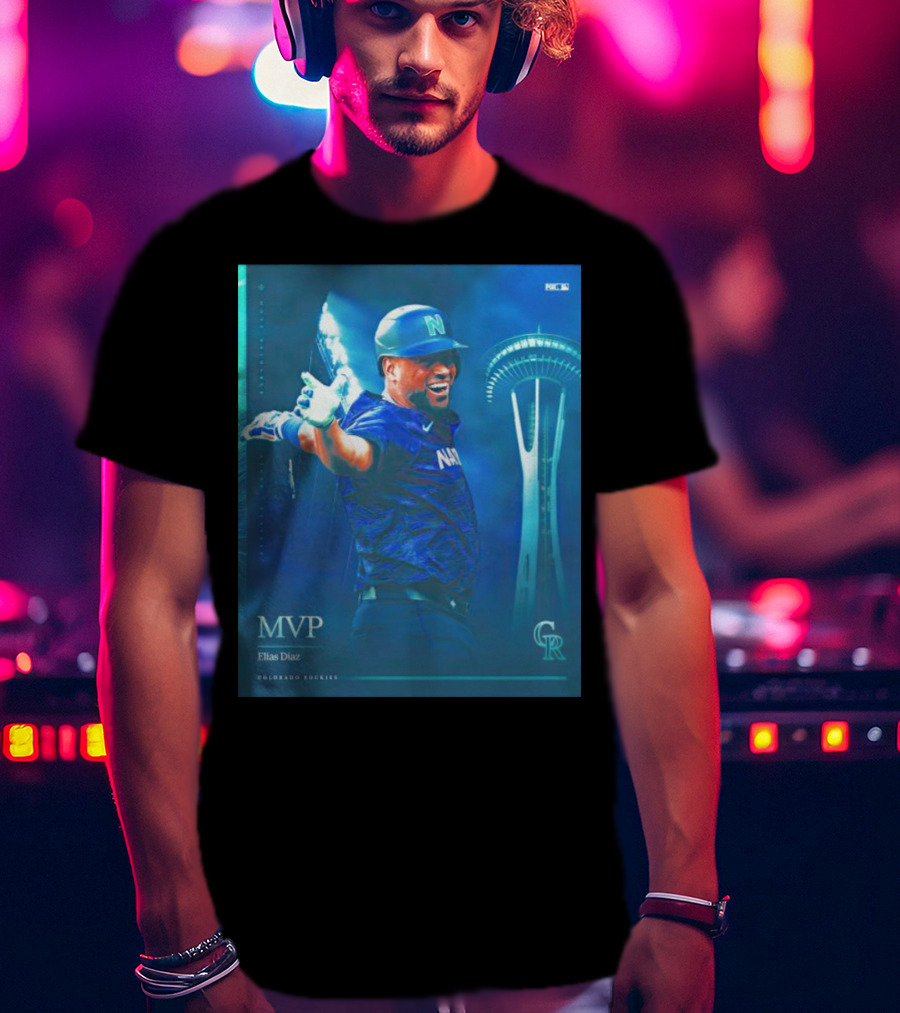 Elías Díaz MVP Colorado Rockies Seattle Skyline T-Shirt