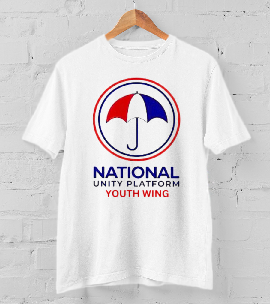 National Unity Platform Youth Wing Logo With Red And Blue Umbrella T-Shirt