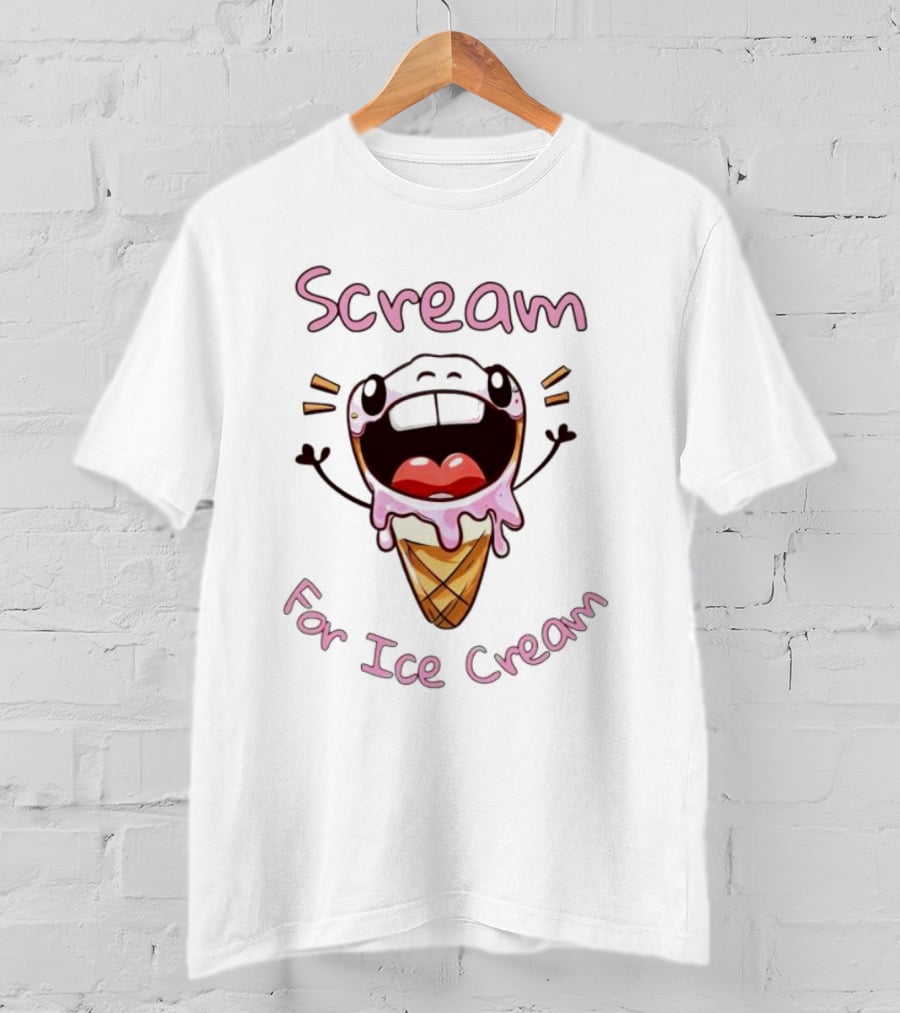 Scream For Ice Cream Cute Melting Cone Emoji T-Shirt
