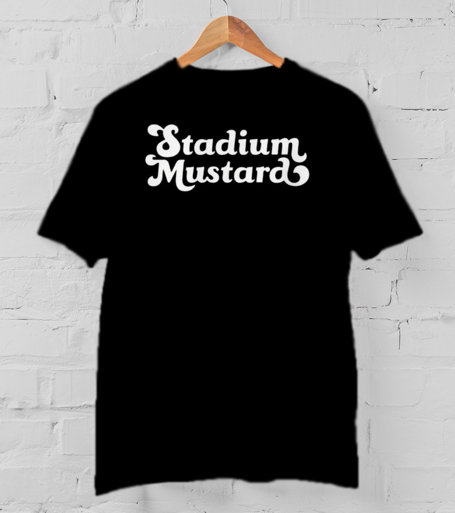 Stadium Mustard Classic Retro Typography T-Shirt