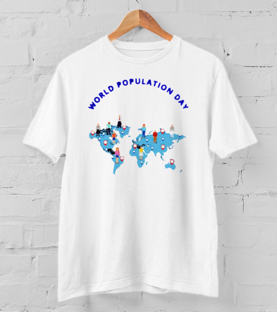 World Population Day Map People Locations T-Shirt