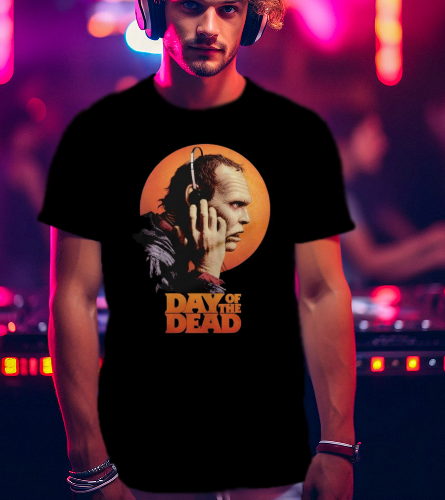 Day Of The Dead Bub Listening With Headphones T-Shirt