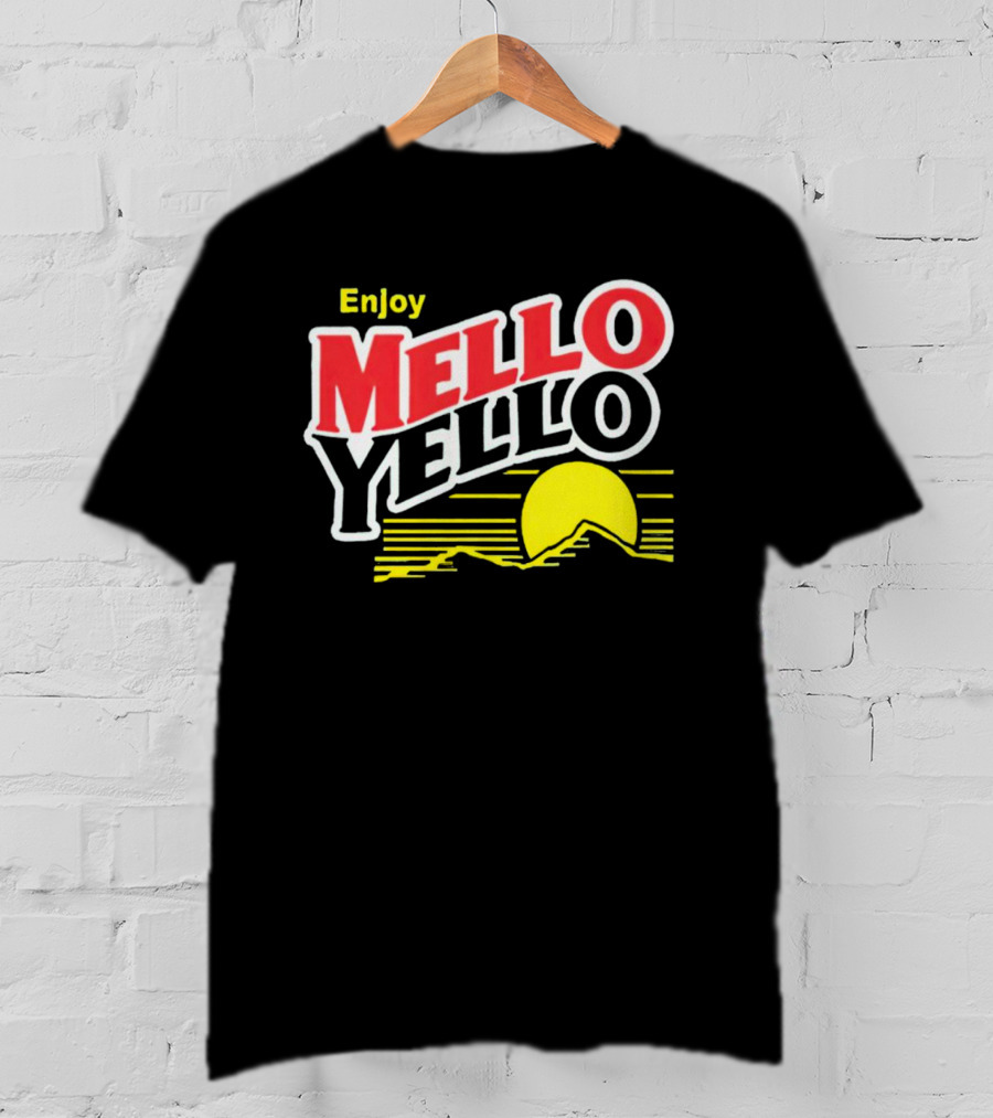 Enjoy Mello Yello Retro Style With Sunset And Mountain T-Shirt