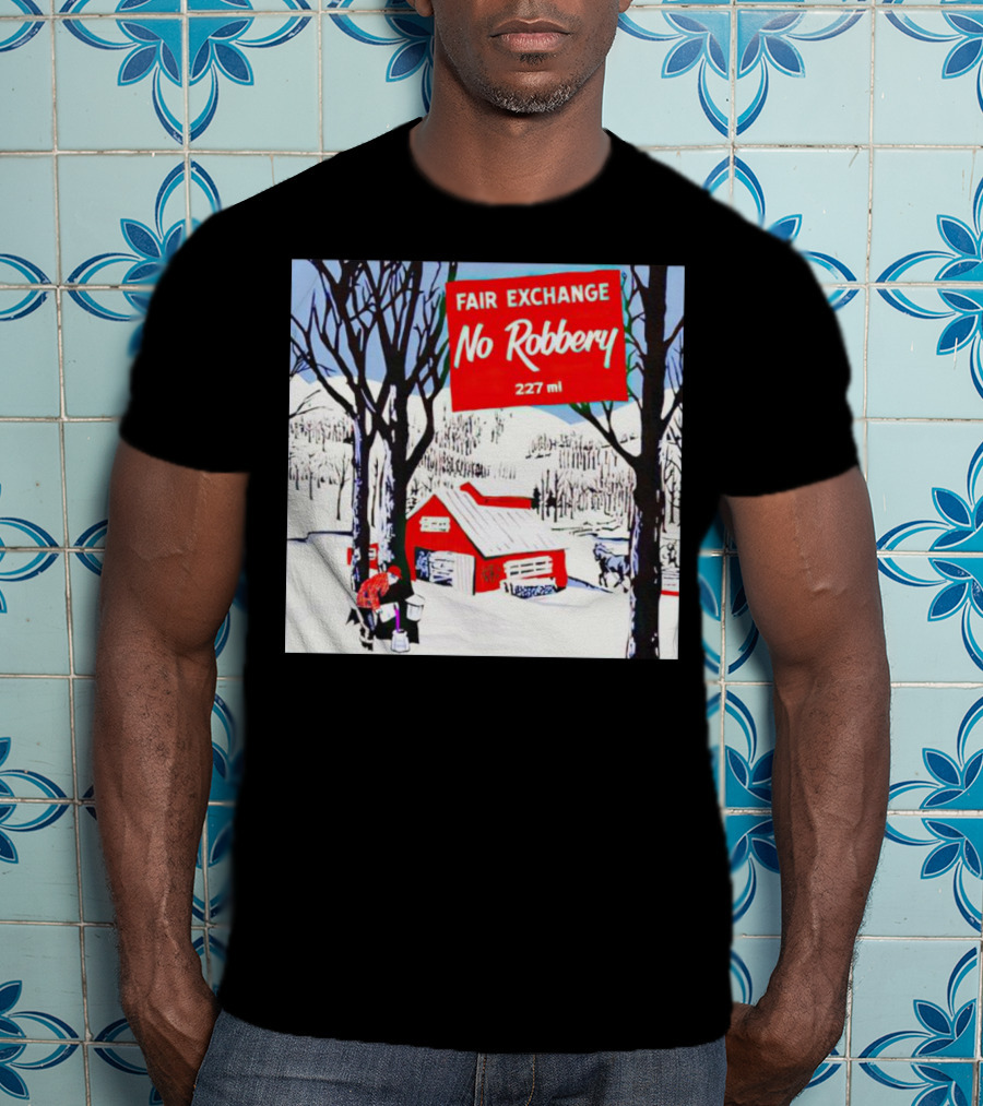 Fair Exchange No Robbery 227 Ml Winter Scene With Red Barn T-Shirt