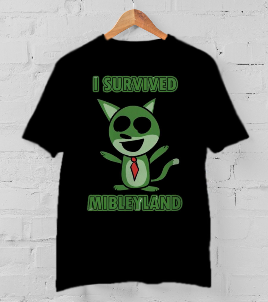 I Survived MibleyLand Funny Green Cartoon Character T-Shirt