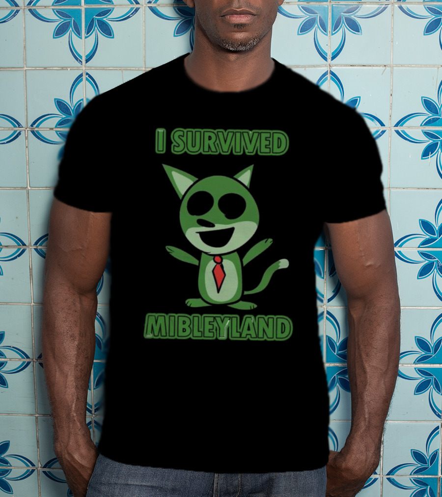 I Survived MibleyLand Funny Green Cartoon Character T-Shirt