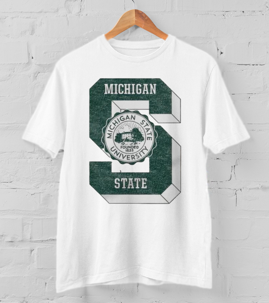 Michigan State University Vintage Seal Large S Emblem T-Shirt