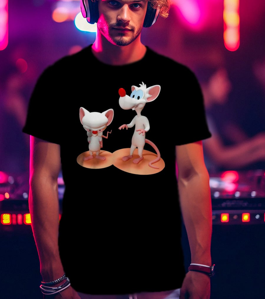 Pinky And The Brain Cartoon Characters Retro Animation Duo T-Shirt