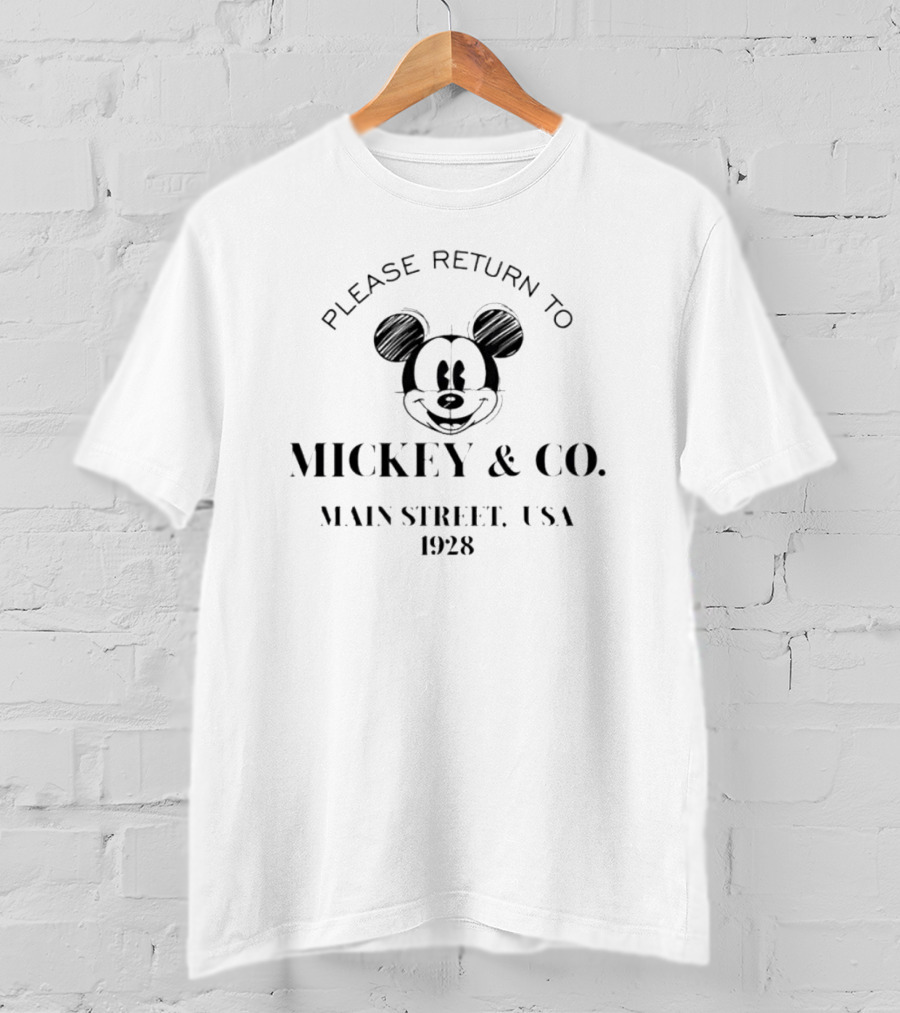 Please Return To Mickey And Co. Main Street USA 1928 T-Shirt