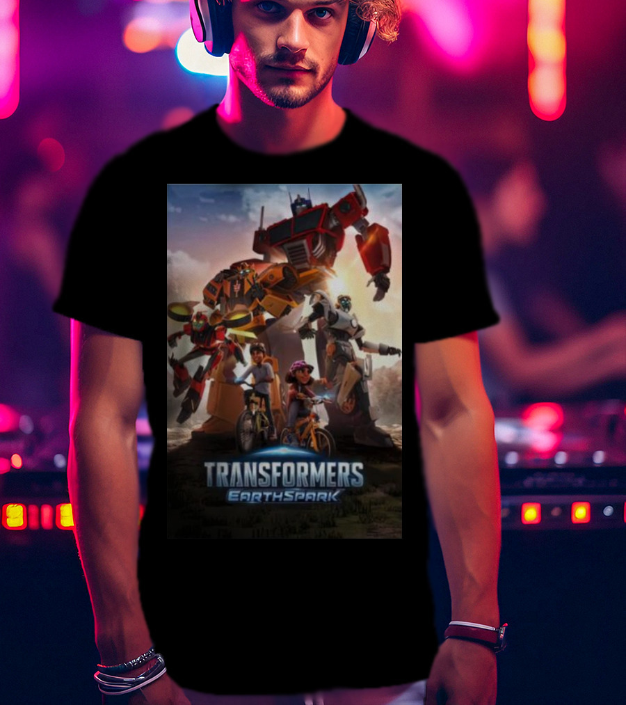 Transformers Earthspark Optimus Prime And Friends Adventure Scene T-Shirt