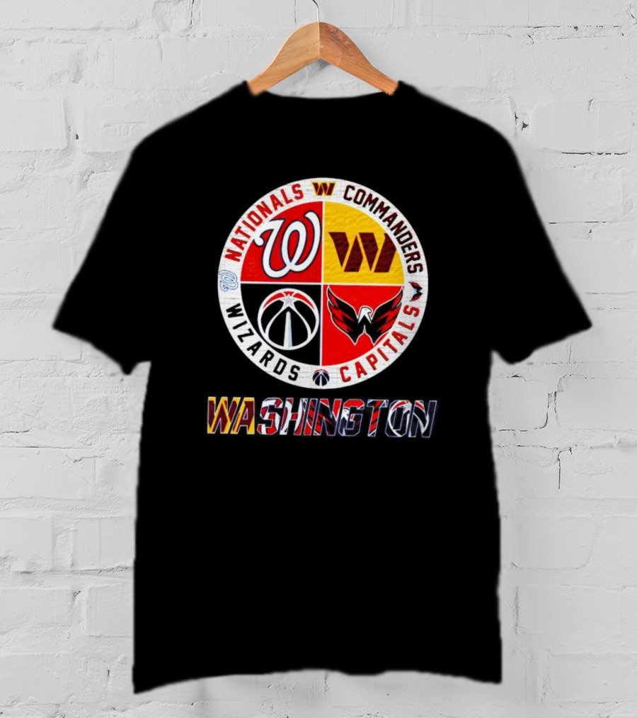 Washington Nationals Commanders Wizards Capitals Sports Team T-Shirt