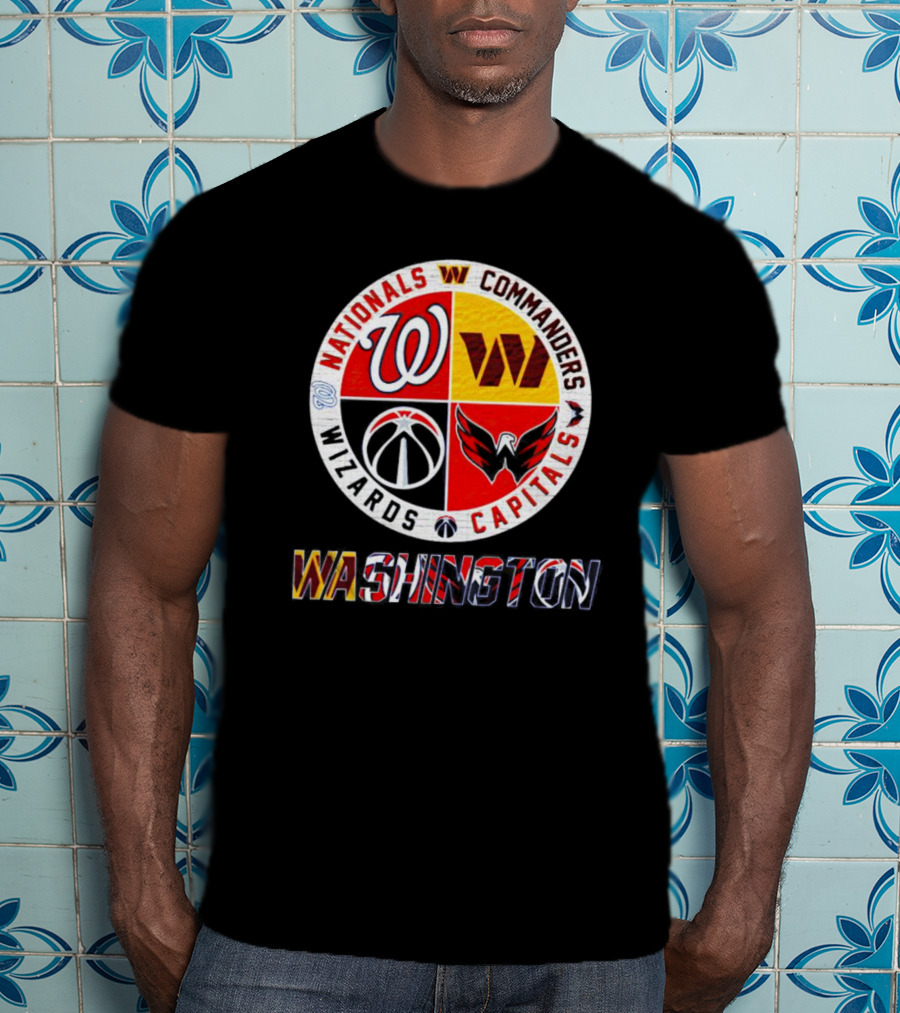 Washington Nationals Commanders Wizards Capitals Sports Team T-Shirt