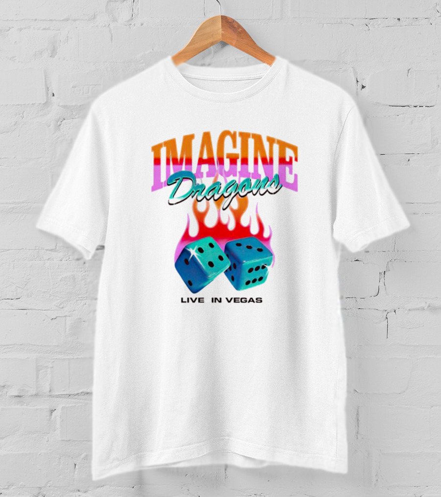 IMAGINE DRAGONS Flaming Dice Live In Vegas T-Shirt