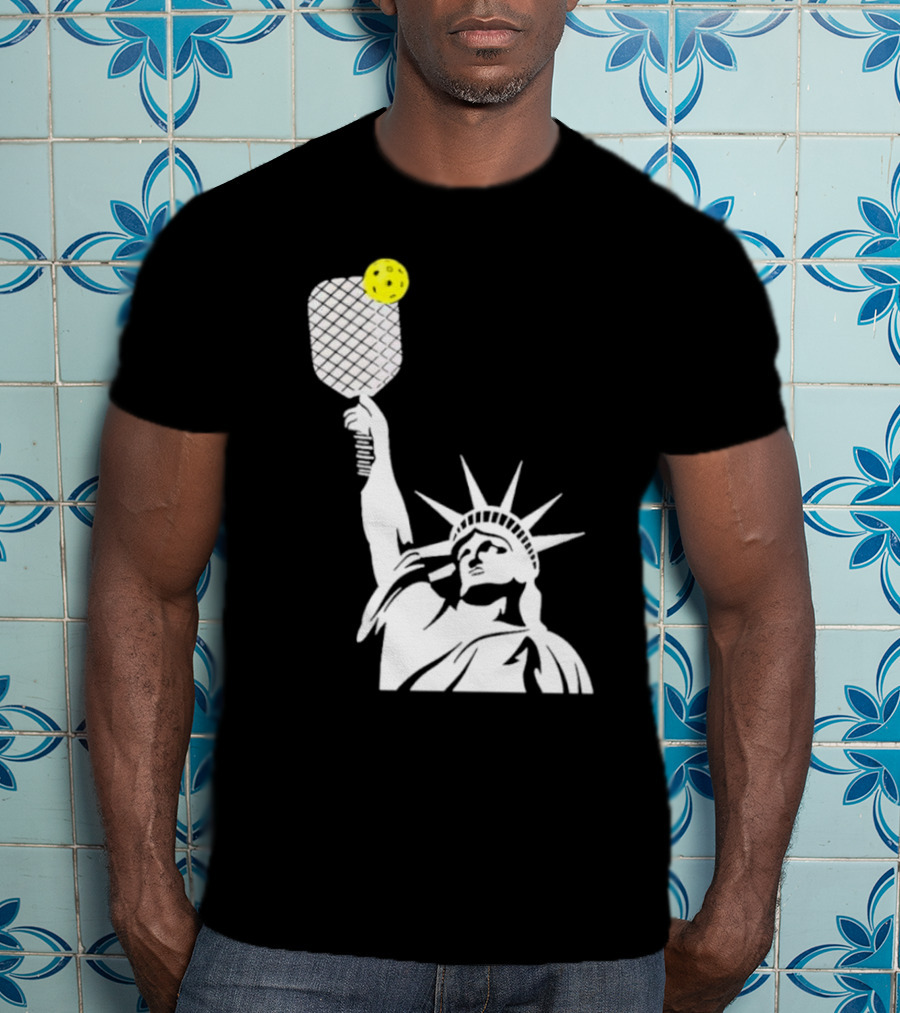 Statue Of Liberty With Pickleball Paddle And Ball T-Shirt
