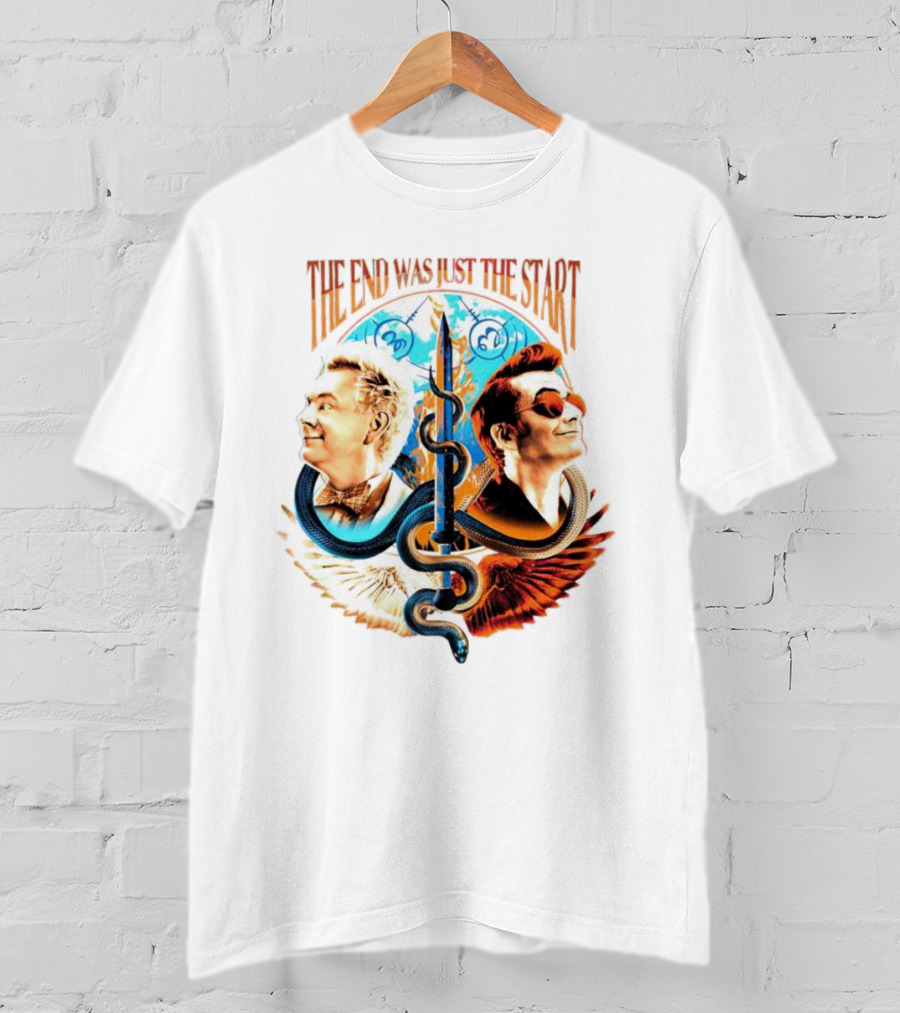 The End Was Just The Start Good Omens Angel And Demon Symbolic T-Shirt