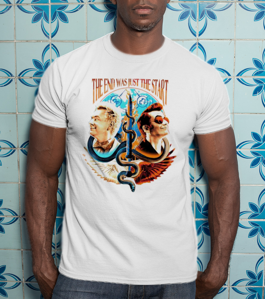 The End Was Just The Start Good Omens Angel And Demon Symbolic T-Shirt