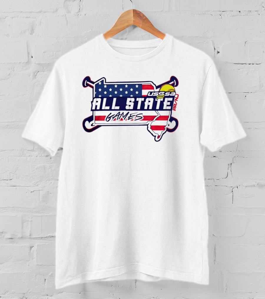 USSSA All State Games USA Flag Softball T-Shirt