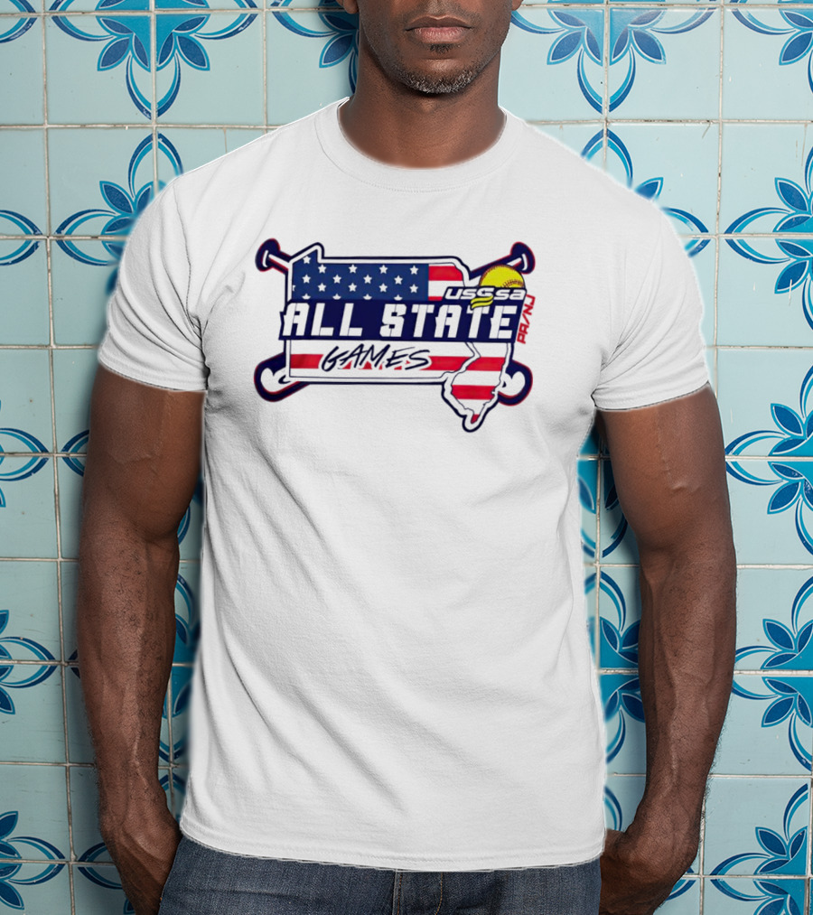USSSA All State Games USA Flag Softball T-Shirt