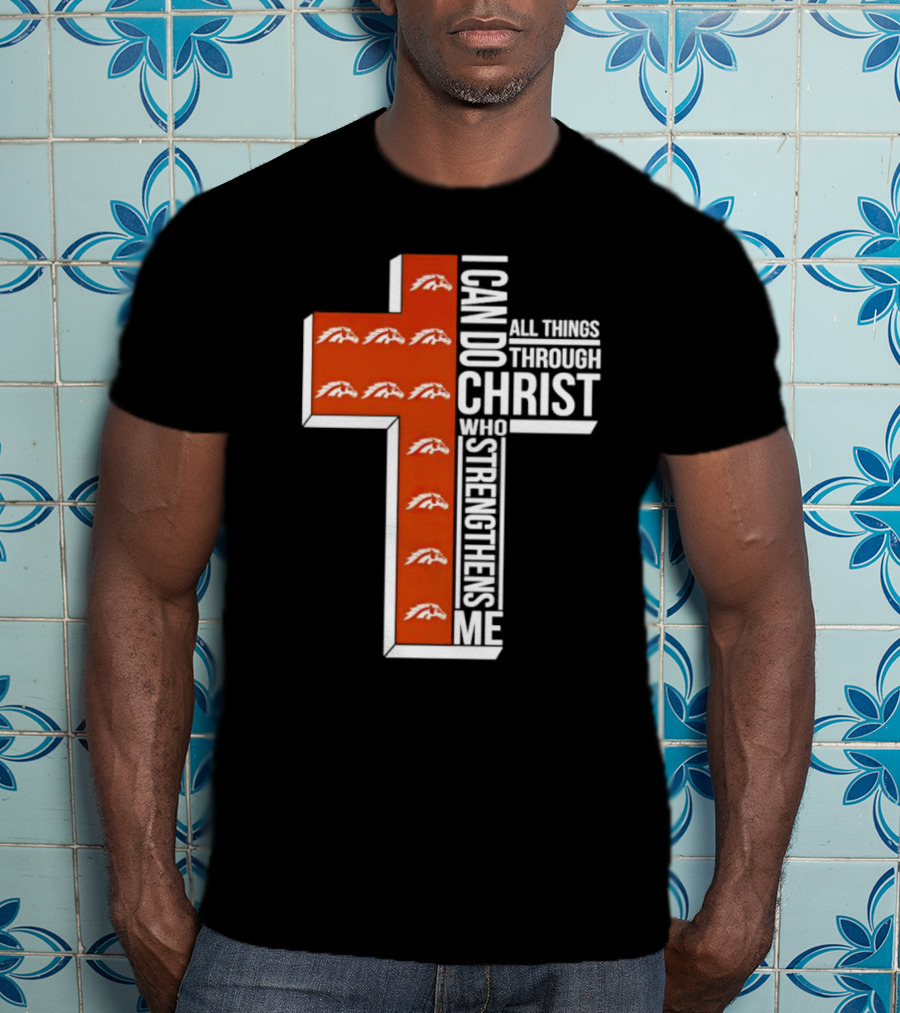 Western Michigan Broncos I Can Do All Things Through Christ Who Strengthens Me Cross T-Shirt