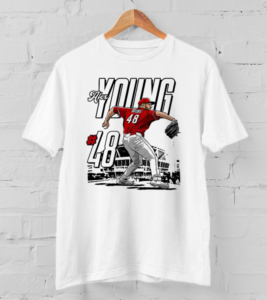 Alex Young #48 MLBPA Stadium Pitching Action T-Shirt