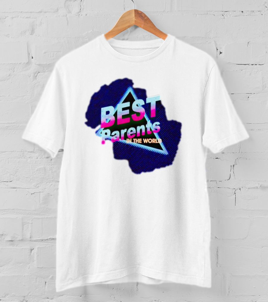 BEST Parents IN THE WORLD Retro Neon Triangle T-Shirt