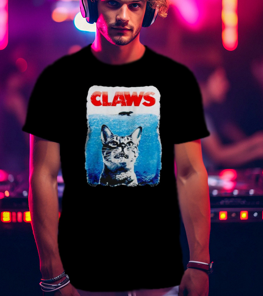 Claws Parody Cat With Fish Underwater T-Shirt