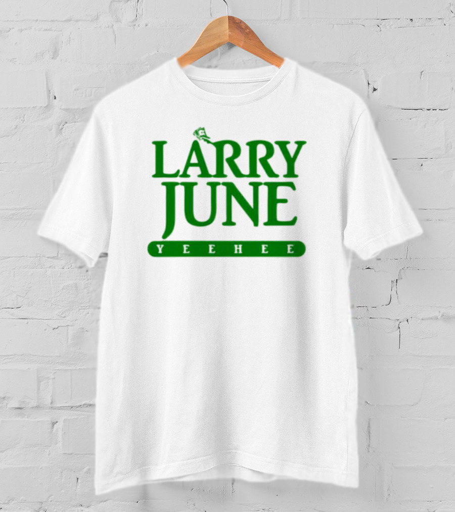 Larry June Yeehee Green Text T-Shirt