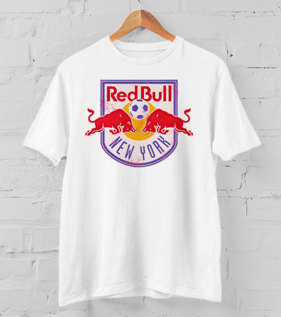New York Red Bull Soccer Badge With Charging Bulls And Soccer Ball T-Shirt