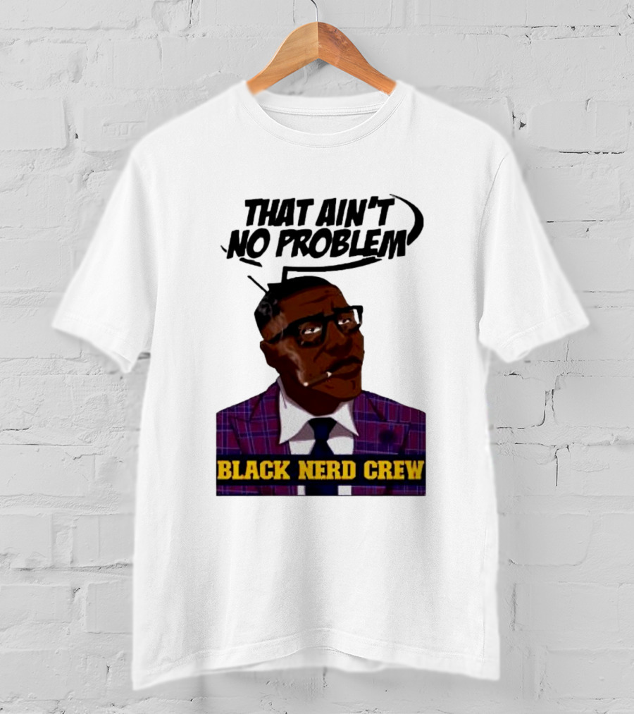 Shannon Sharpe That Ain't No Problem Black Nerd Crew T-Shirt