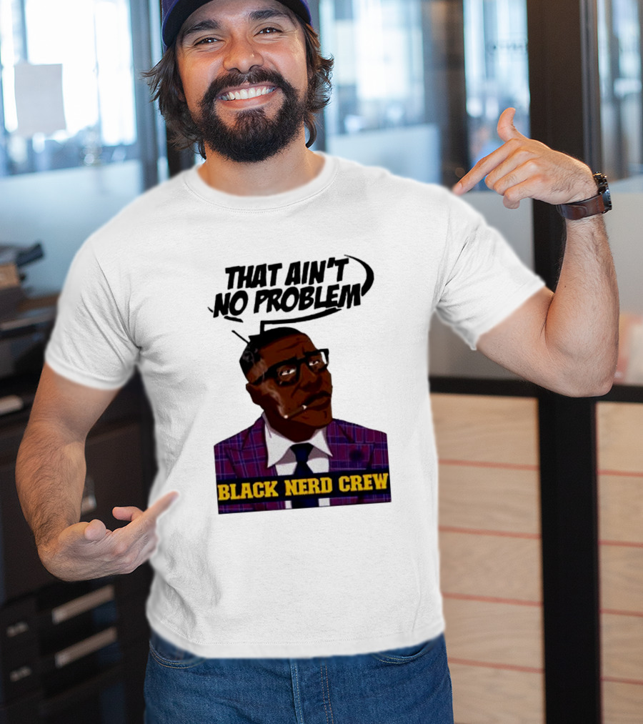 Shannon Sharpe That Ain't No Problem Black Nerd Crew T-Shirt