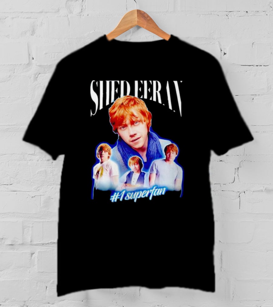 Shed Eeran #1 Superfan Collage Multiple Redhead Portraits T-Shirt