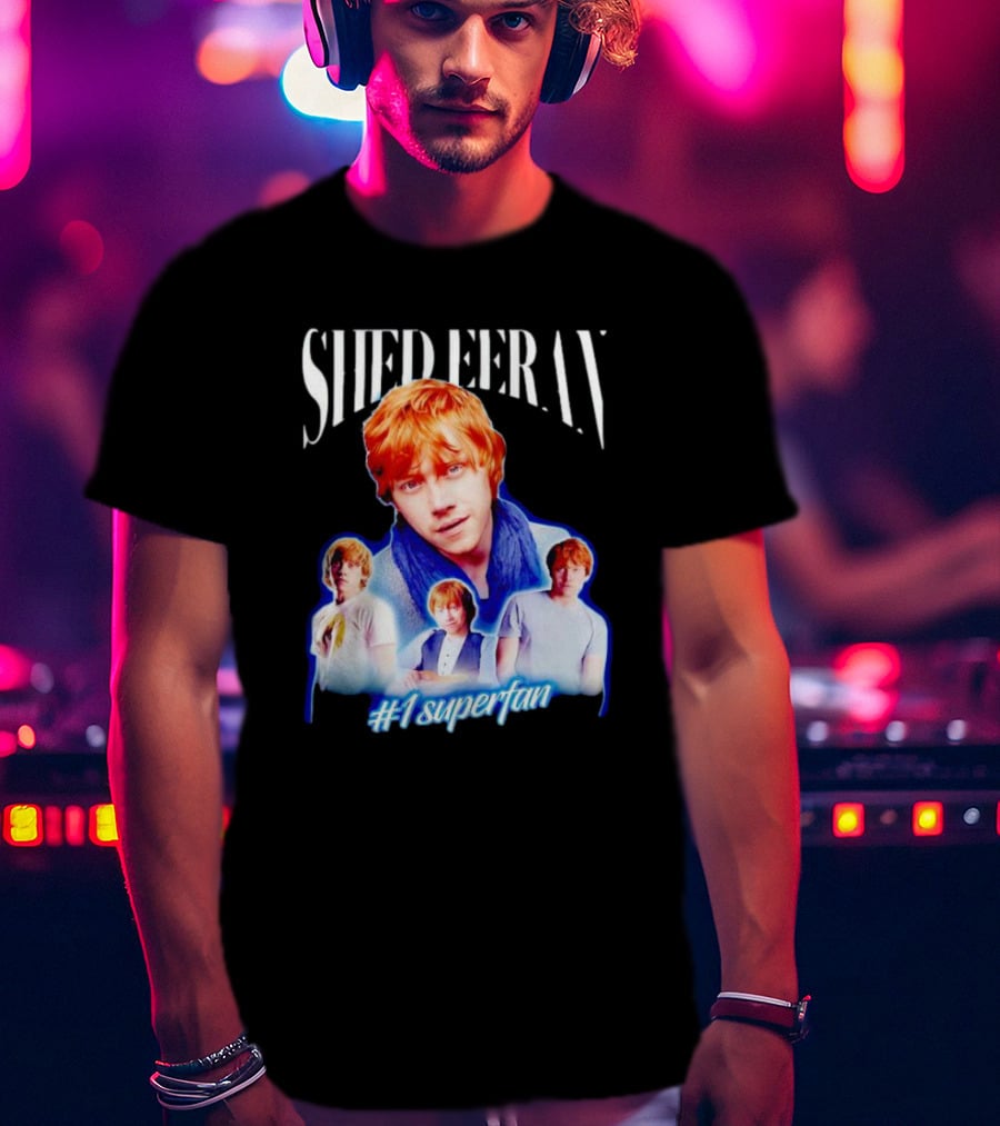 Shed Eeran #1 Superfan Collage Multiple Redhead Portraits T-Shirt