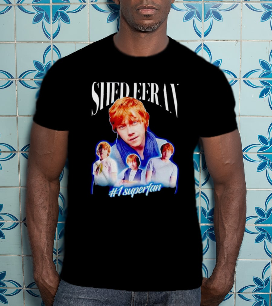 Shed Eeran #1 Superfan Collage Multiple Redhead Portraits T-Shirt