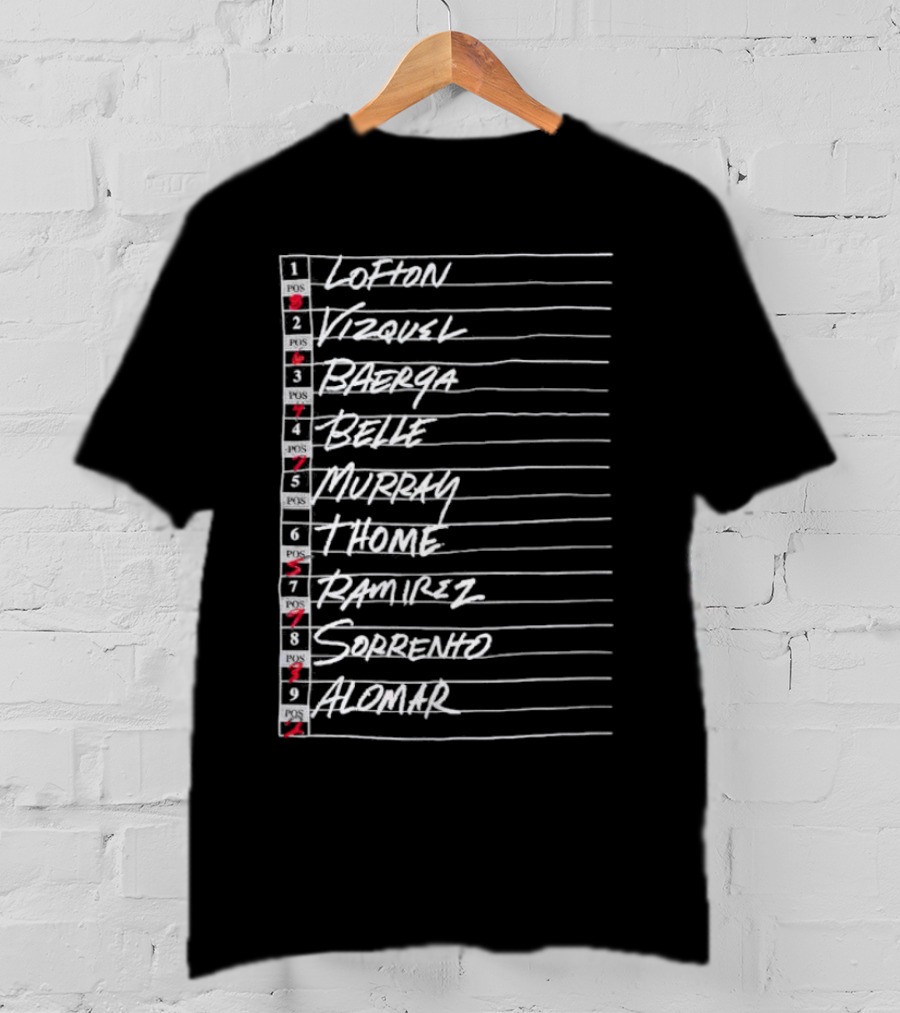 Cleveland Summer Of ’95 Lineup Lofton Vizquel Baerga Belle Murray Thome Ramirez Sorrento Alomar T-Shirt
