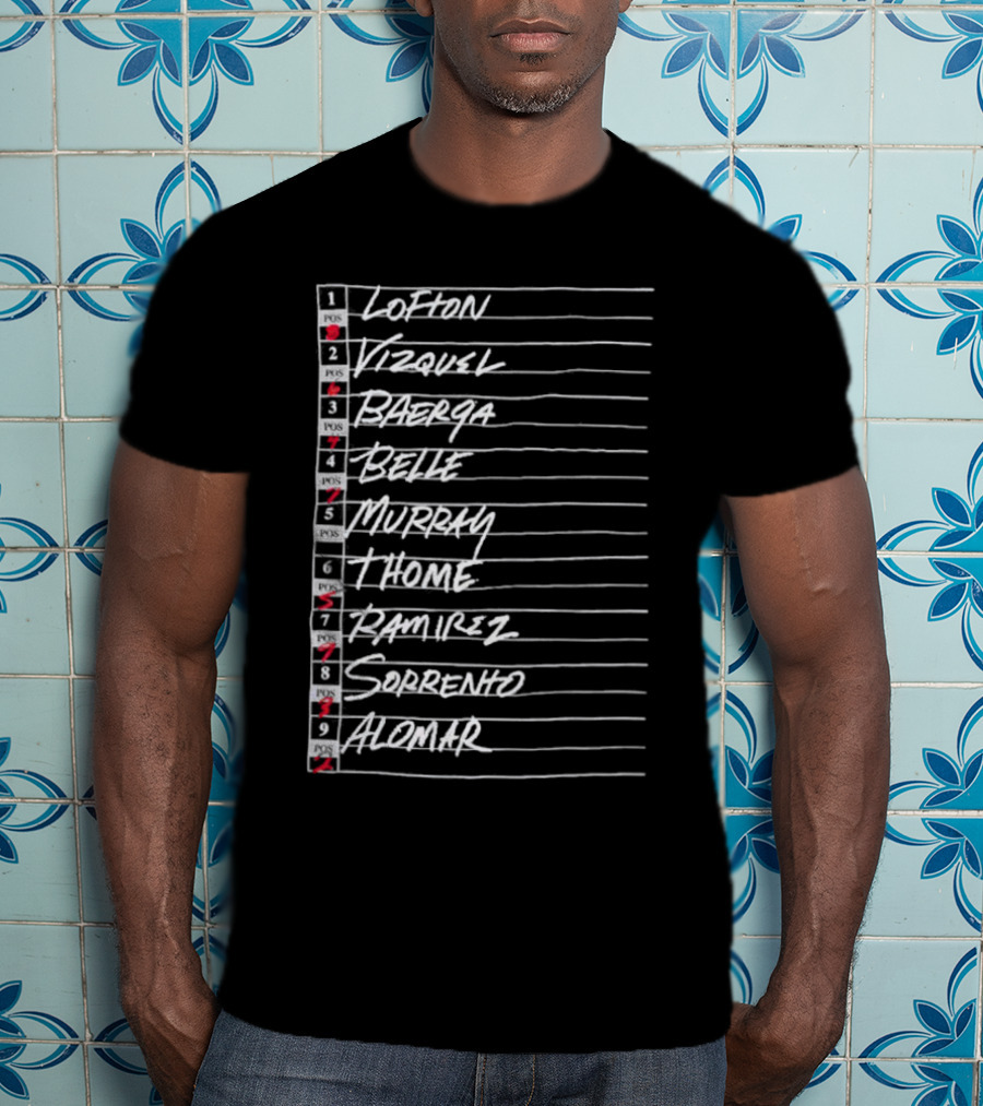 Cleveland Summer Of ’95 Lineup Lofton Vizquel Baerga Belle Murray Thome Ramirez Sorrento Alomar T-Shirt