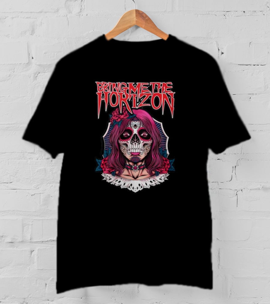 Bring Me The Horizon Dia De Los Muertos Style Skull T-Shirt