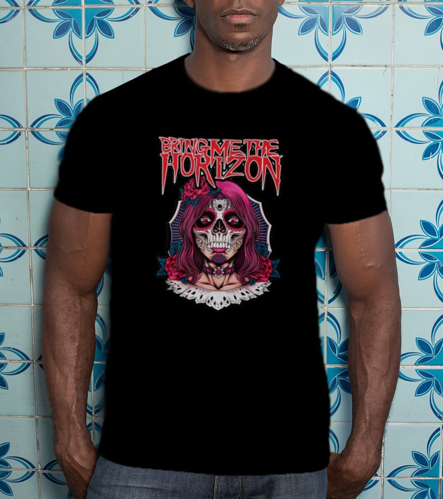 Bring Me The Horizon Dia De Los Muertos Style Skull T-Shirt