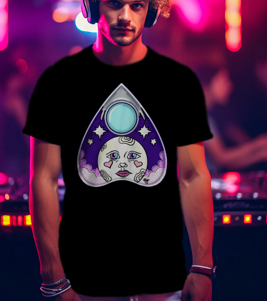 Moon Planchette Stars Face Heart Eyes T-Shirt