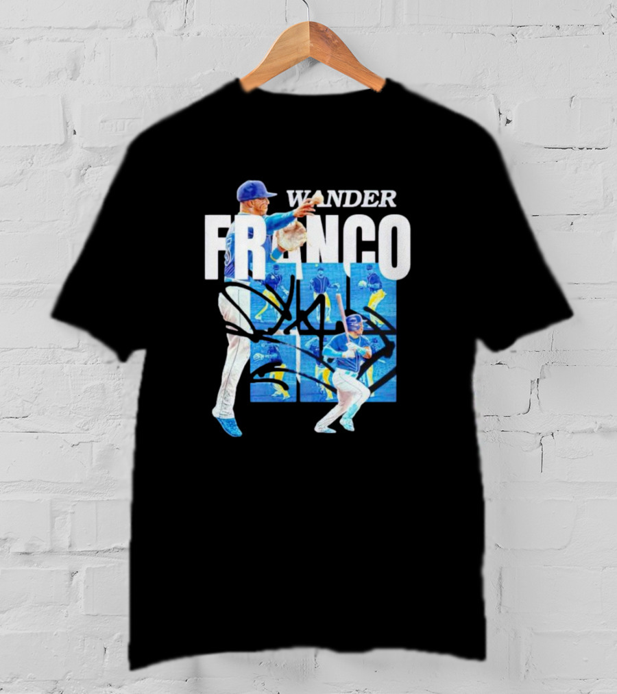Wander Franco Baseball Dynamic Action And Signature T-Shirt