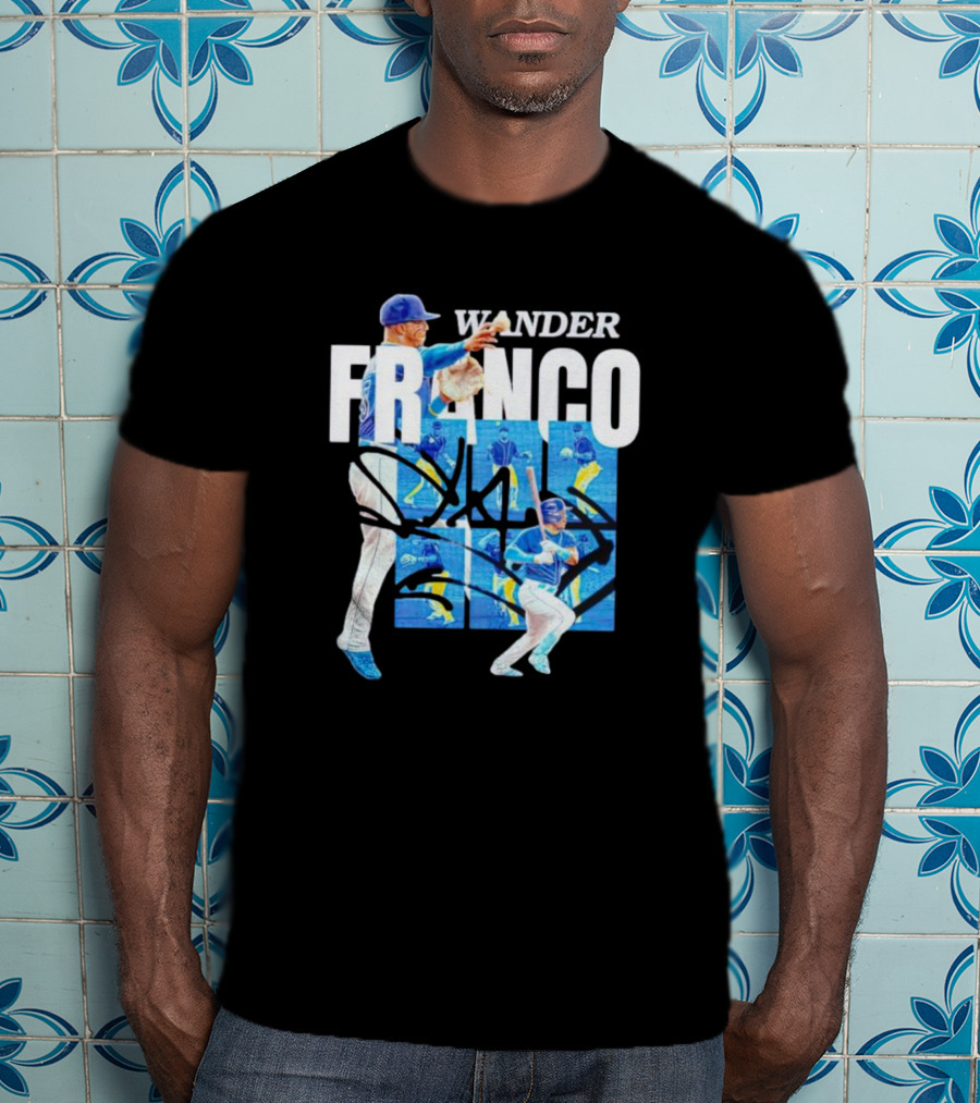 Wander Franco Baseball Dynamic Action And Signature T-Shirt