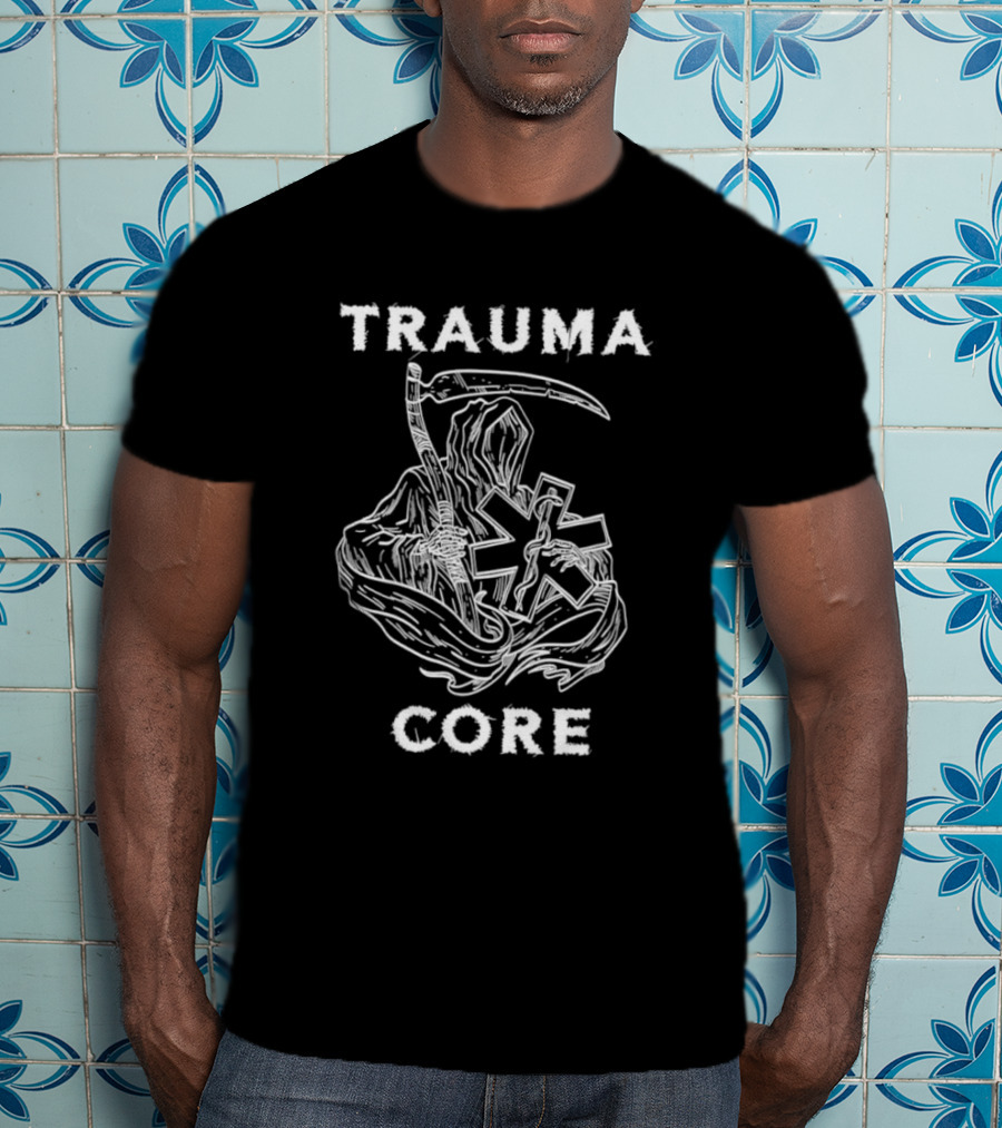 TRAUMA CORE Reaper With Scythe And Star Of Life T-Shirt