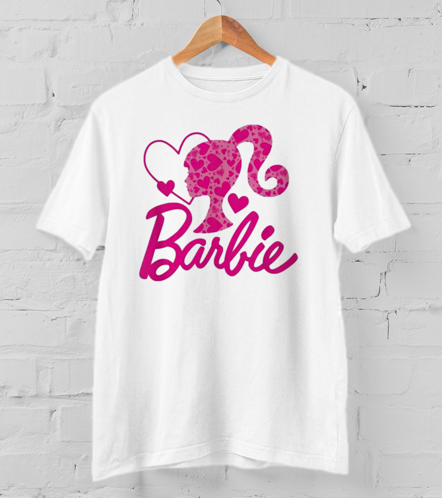 Barbie Heart Silhouette Pink T-Shirt