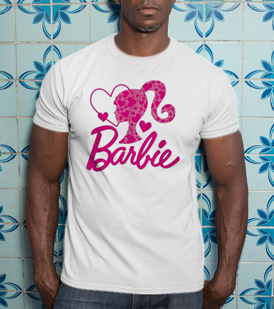 Barbie Heart Silhouette Pink T-Shirt
