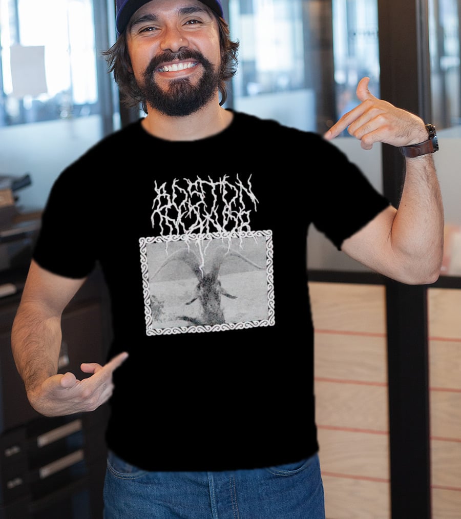 Boston Manor Goat Black Metal Style Monochrome T-Shirt