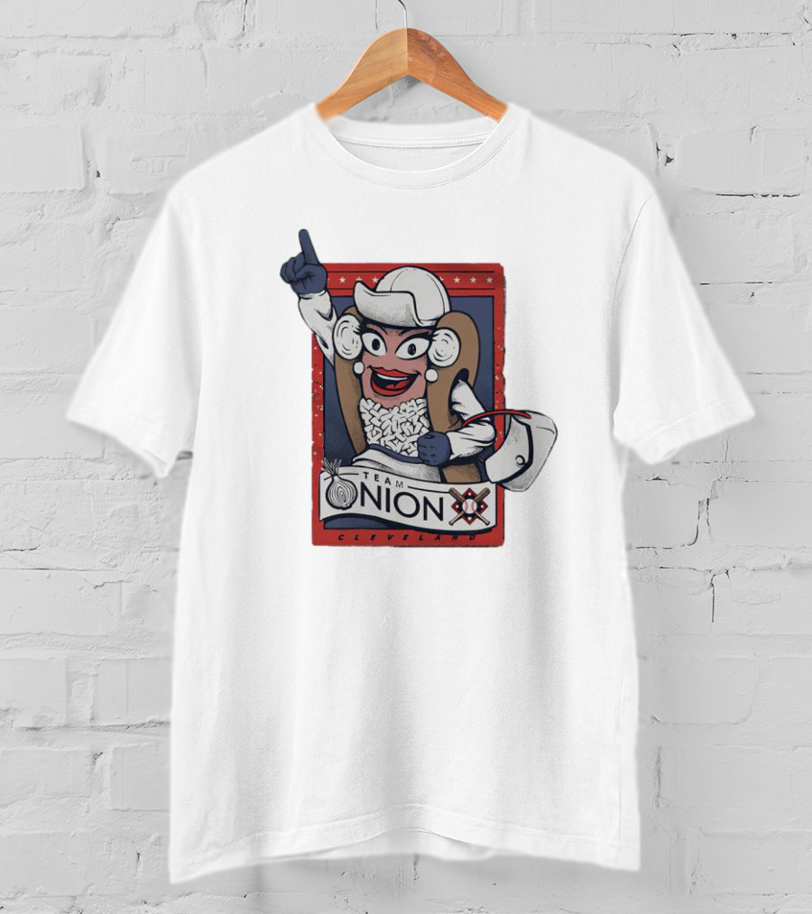Cleveland Team Onion Hot Dog Character With Stars And Onions T-Shirt