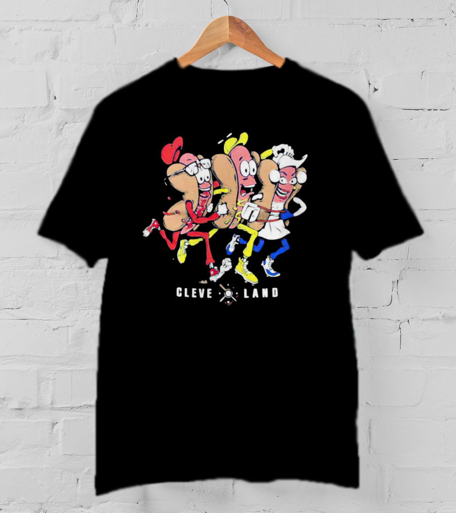 Cleveland Mustard Hot Dog Racing Trio Fun T-Shirt
