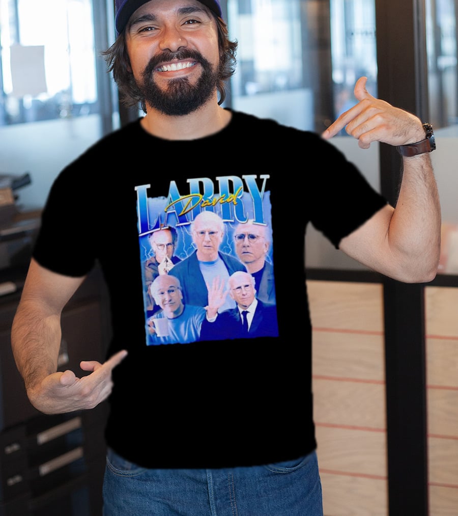 Larry David Collage Blue Lightning T-Shirt