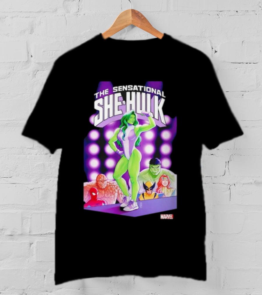 The Sensational She-Hulk Marvel Comic Heroes Hulk Spider-Man Wolverine T-Shirt