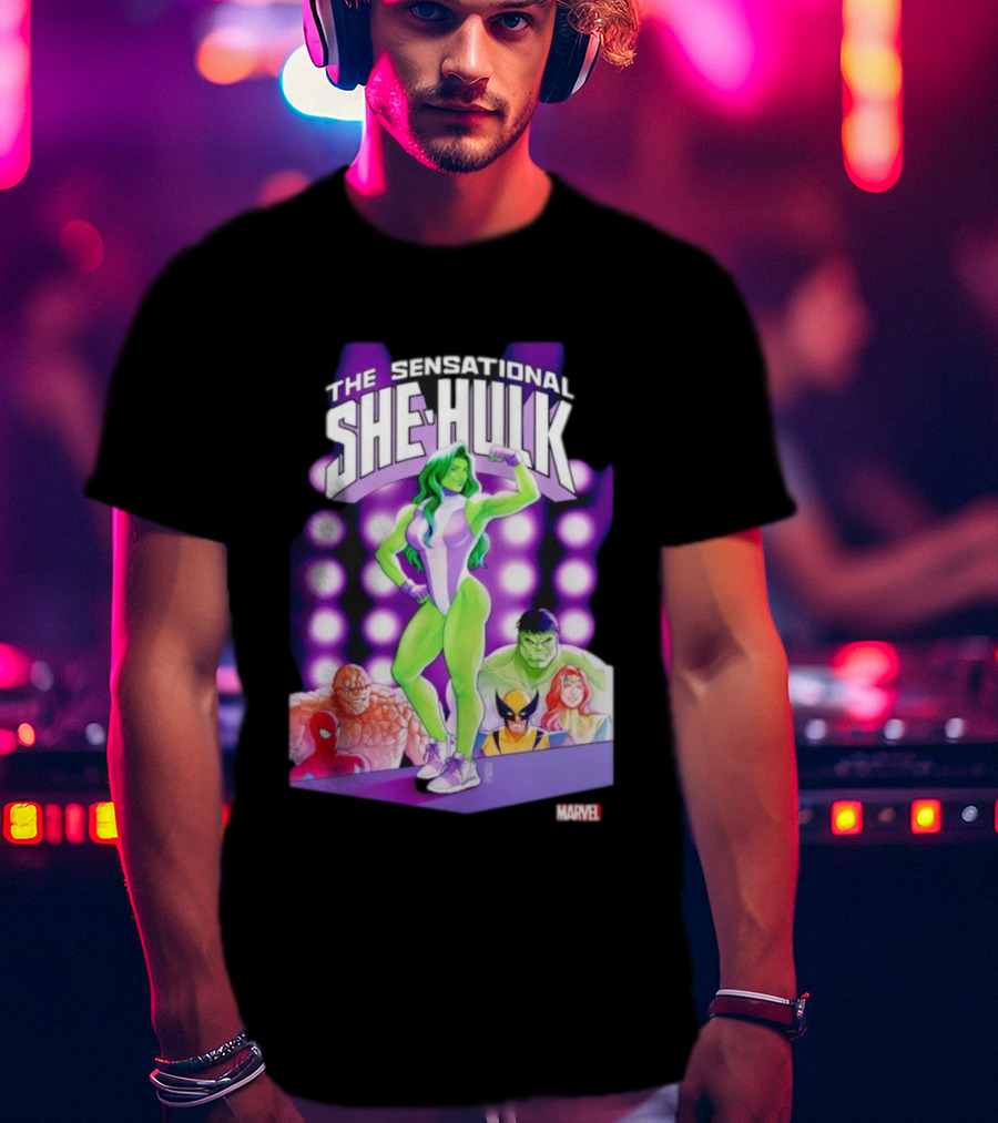 The Sensational She-Hulk Marvel Comic Heroes Hulk Spider-Man Wolverine T-Shirt